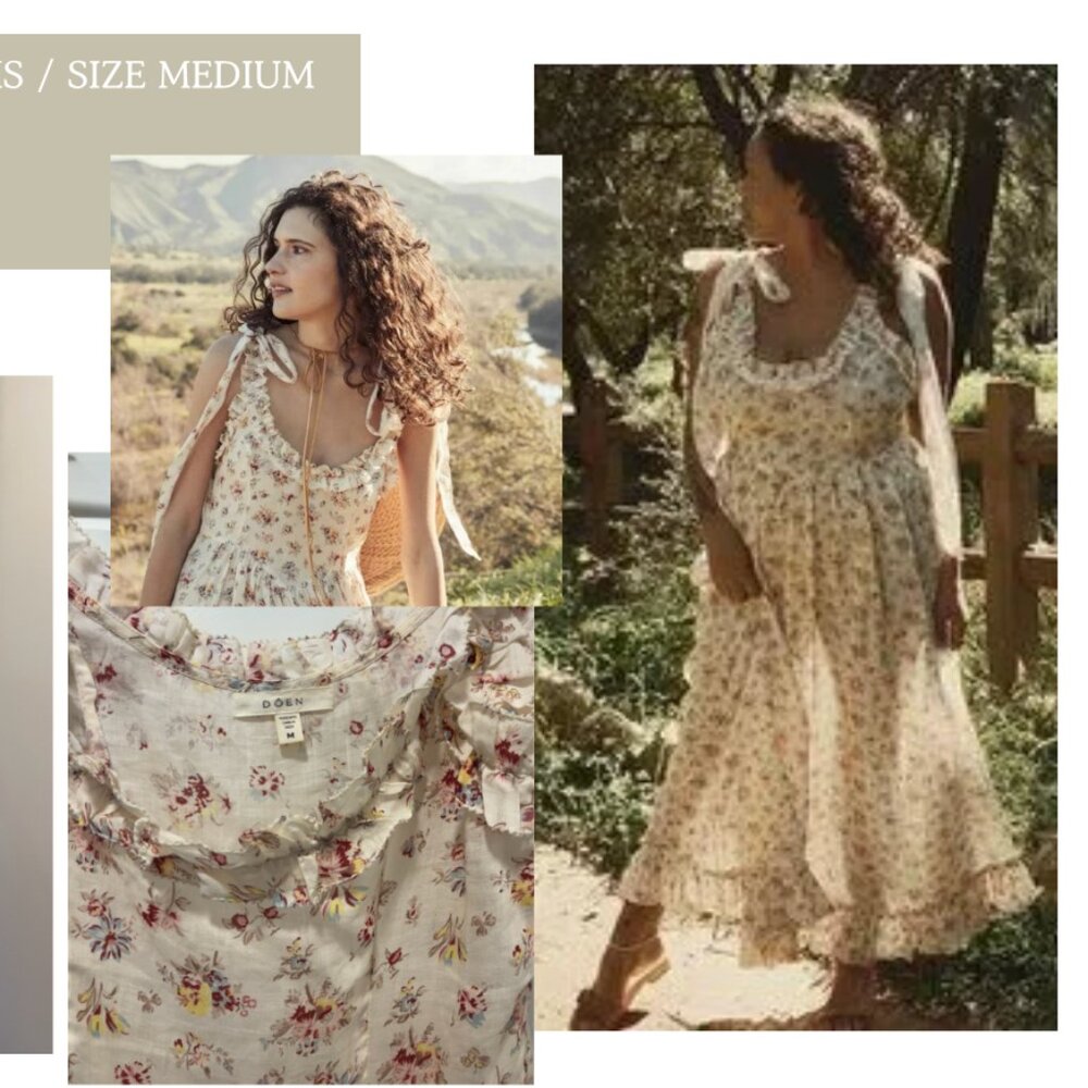 DÔEN / ONDINE DRESS IN TUILERIES BLOOMS / SIZE MEDIUM